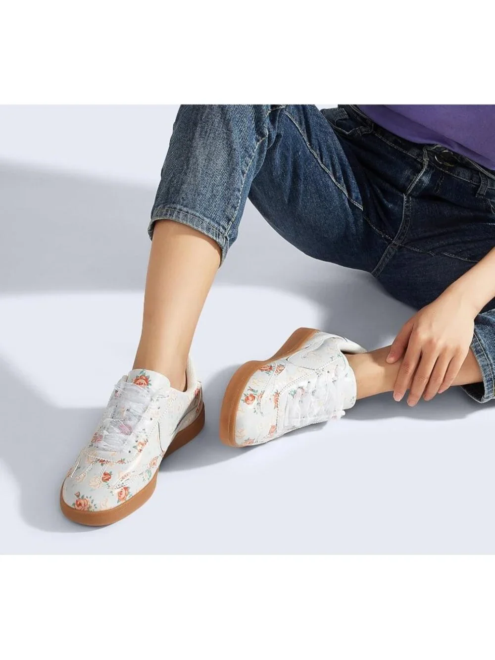 Women's Blue Classic Fashion Casual Skate No Slip Lace Up Walking Sneaker Shoes
